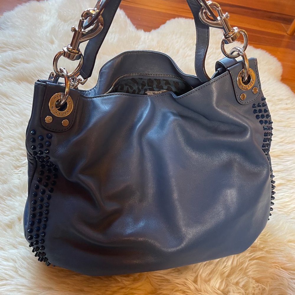 Rebecca Minkoff - Side Studded Blue with Silver Detail, Crossbody or Hand Bag